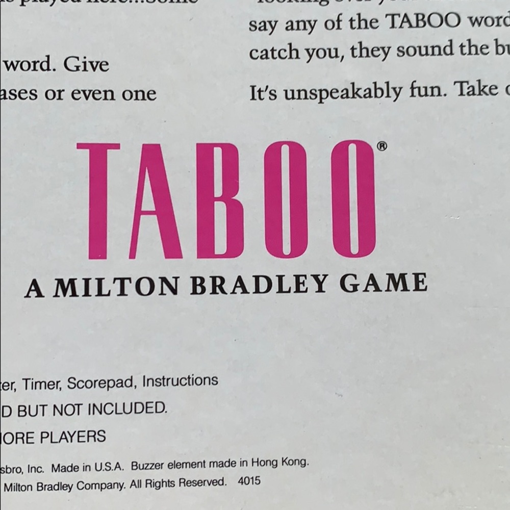 TABOO The Game of Unspeakable Fun (Collectible) - Picture 7 of 8